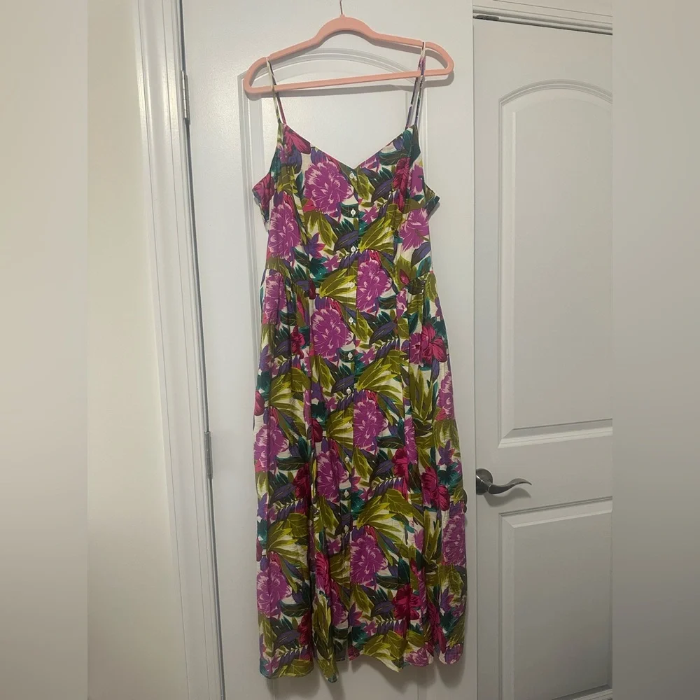 Floral Multicolor Midi Dress XL - Picture 2 of 6